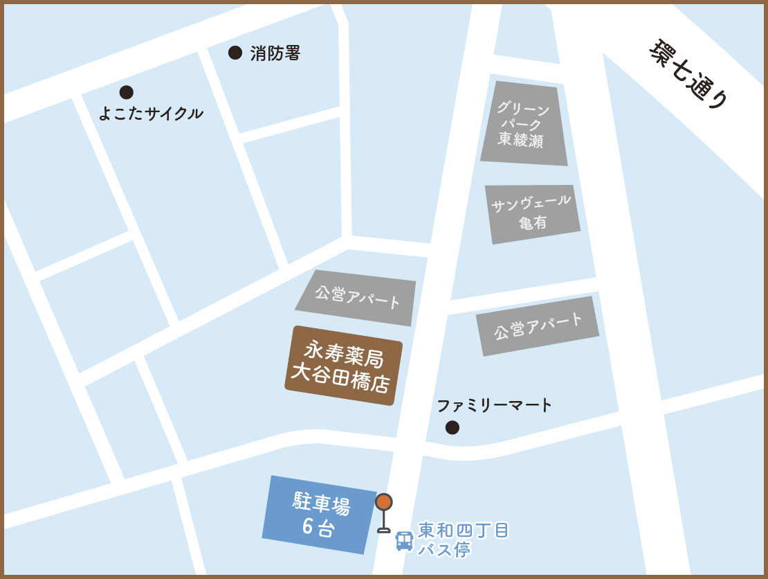 永寿薬局 大谷田橋店 近隣地図